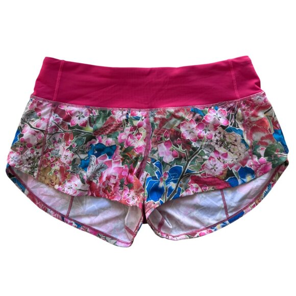 Lululemon multicolor floral Seawheeze 2018 speed up shorts size 4 - Picture 1 of 6